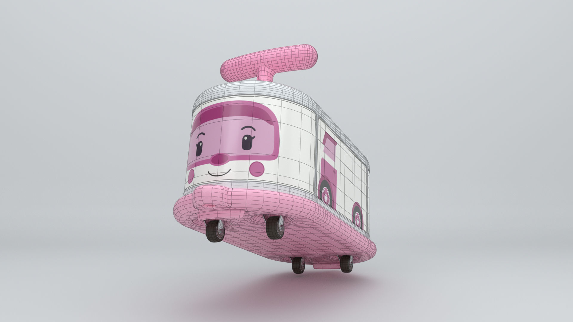 Ambulance Toy Push Car 3D model_12