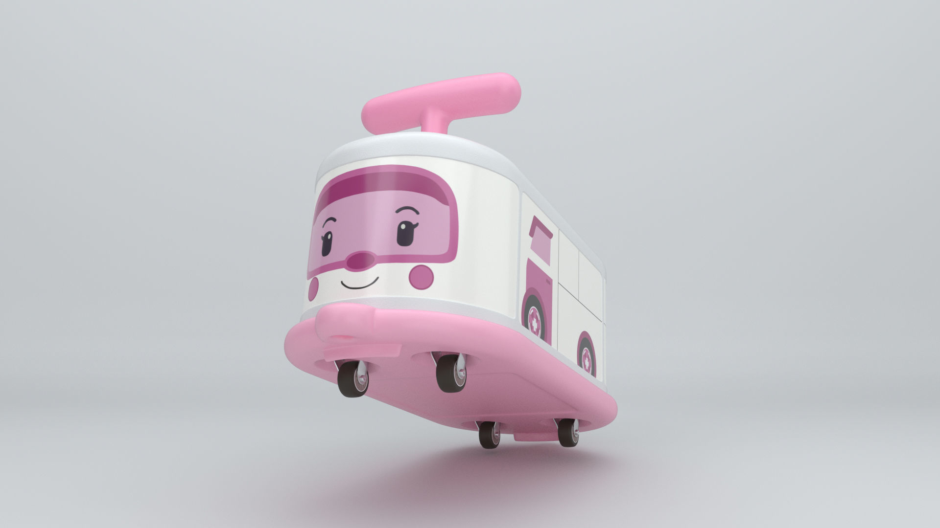 Ambulance Toy Push Car 3D model_3