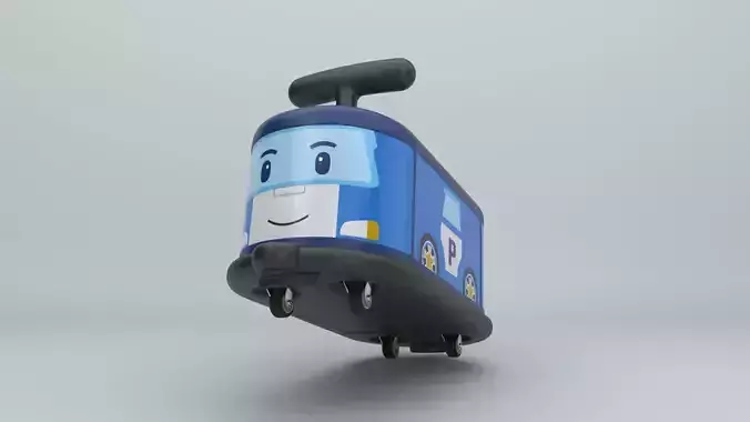 Police Toy Push Car 3D model