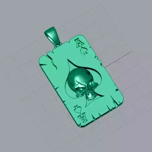 Skull ace kart pendant