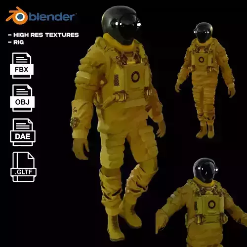 Spacesuit - Astro biohazard unit 2 Low-poly 3D model