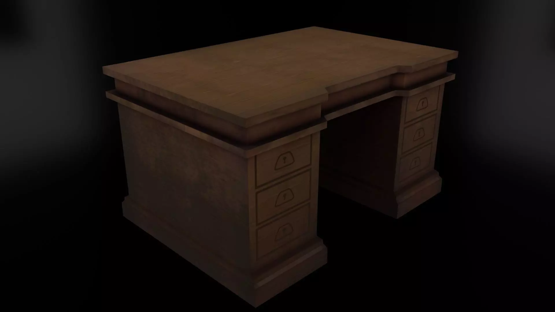 Desk cartoon Free 3D model_0