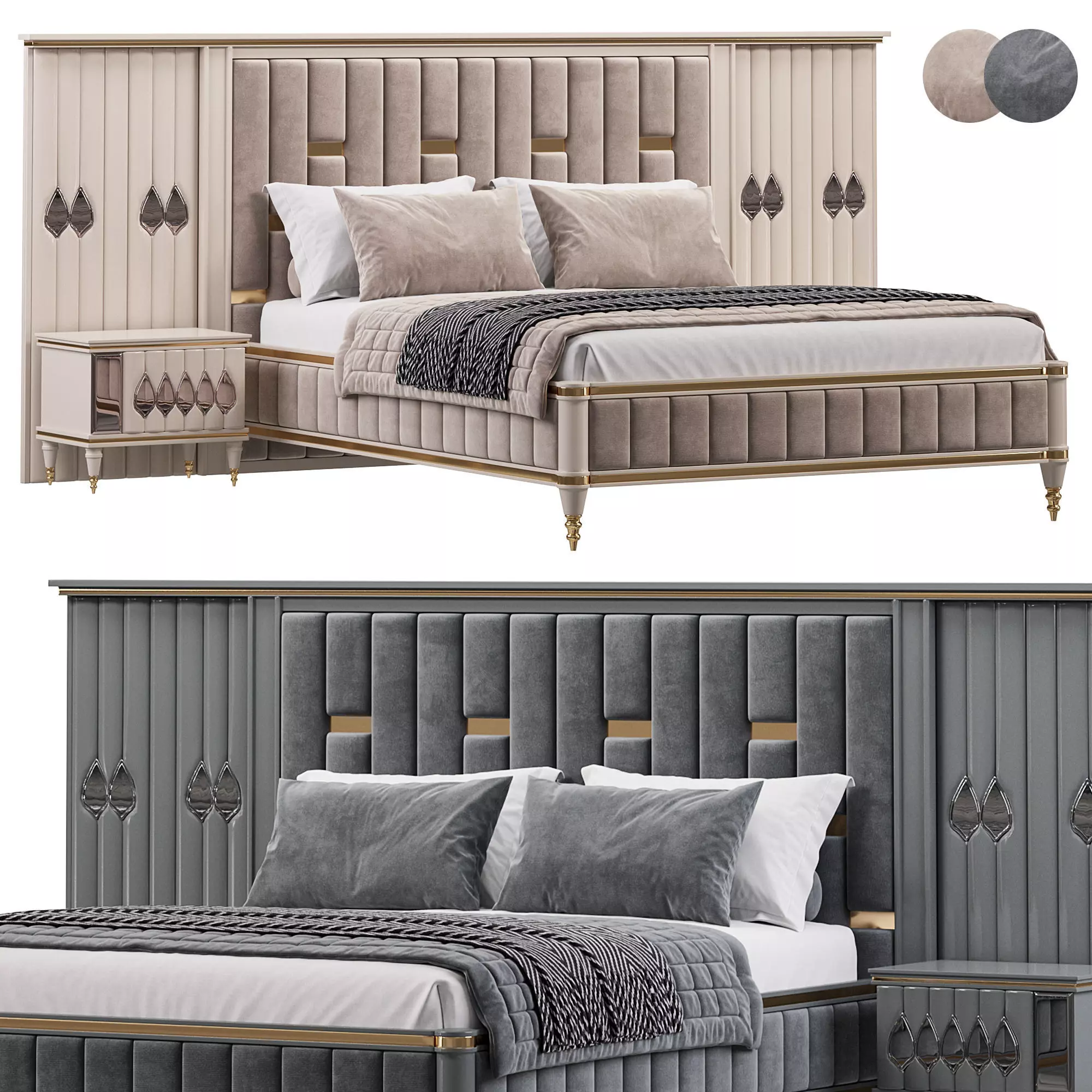 Diamond Luxury Bed By Evgor Collection 3D model