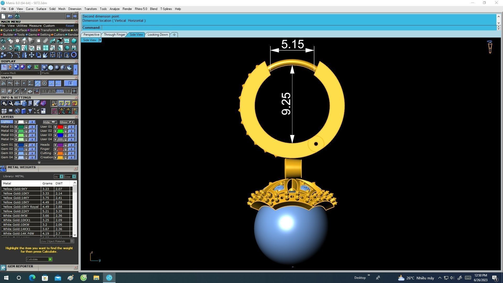 5872 diamond and pearl earrings 3D print model_7