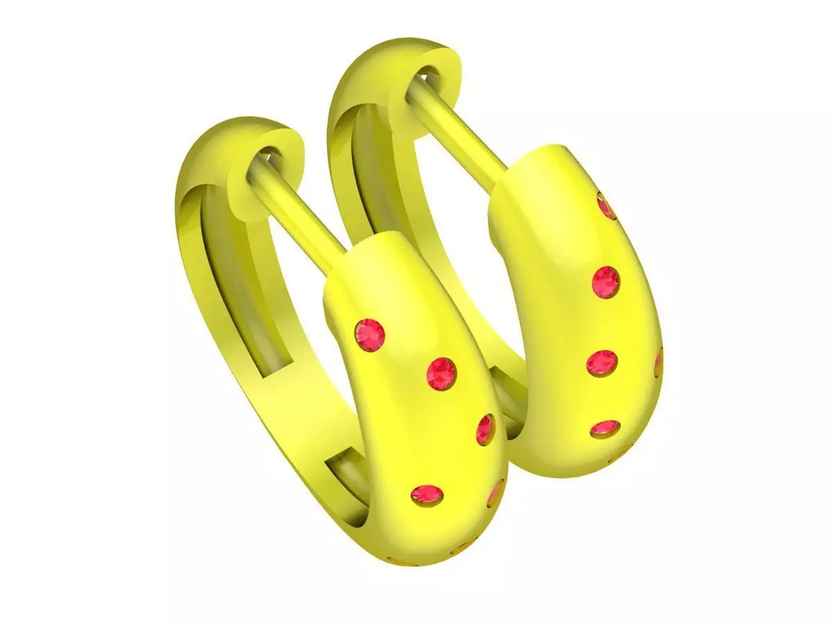 Minimalist Dotted Hoop Earrings Jewelry 3D Model 5875 3D print model