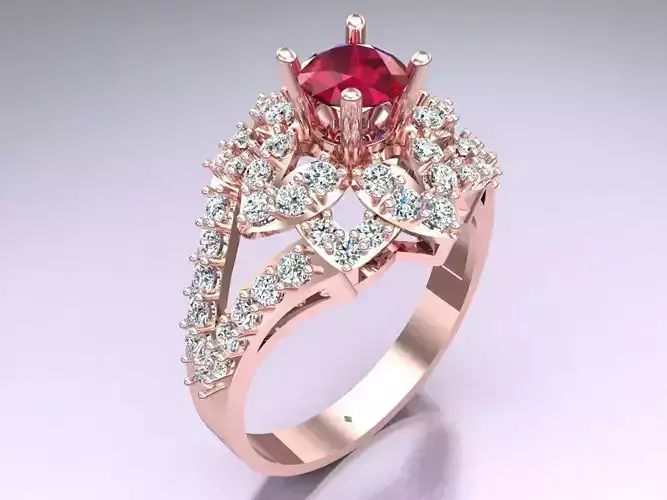 Diamond Ring - Womens Rings - N2360 3D print model