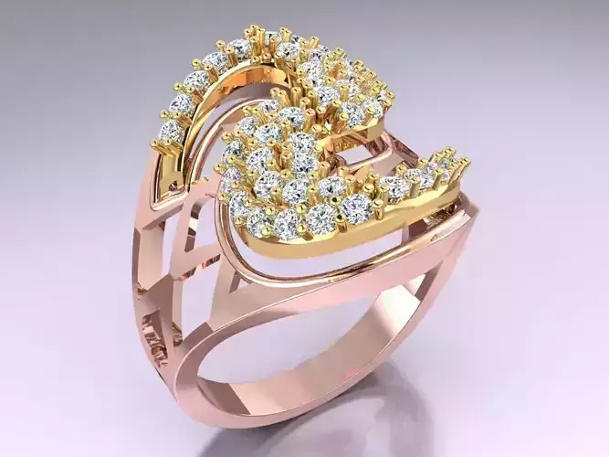 Diamond Ring - Womens Rings - N2528 3D print model