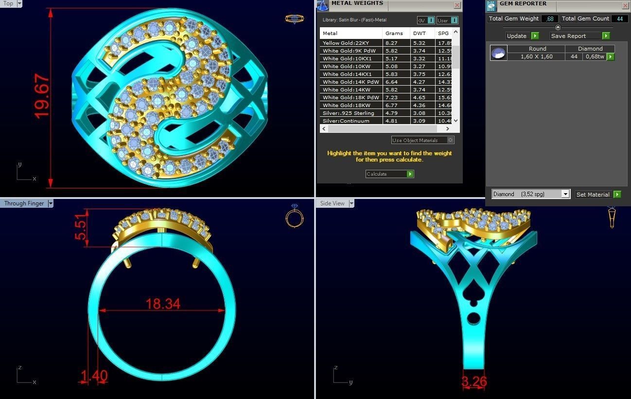 Diamond Ring - Womens Rings - N2528 3D print model_8