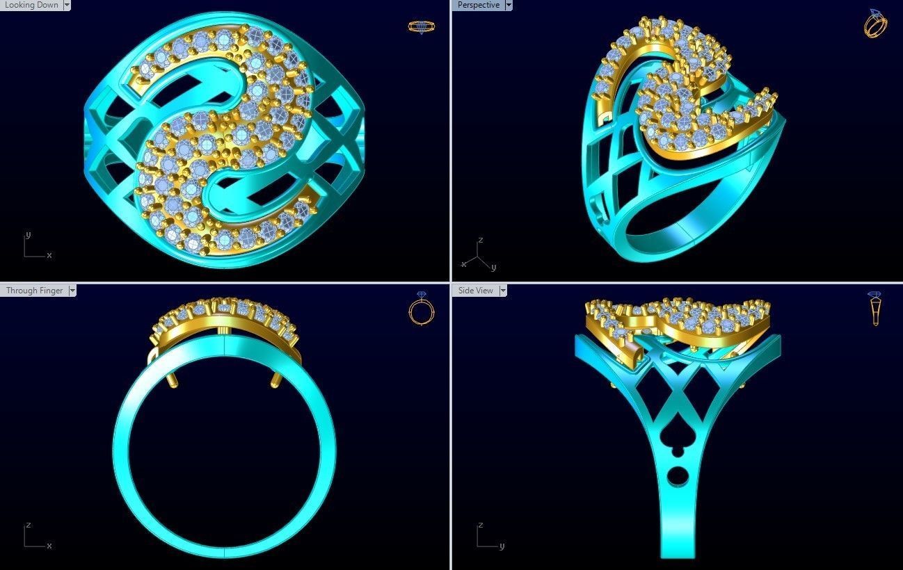 Diamond Ring - Womens Rings - N2528 3D print model_10