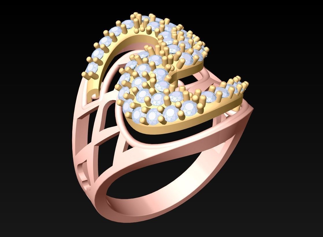 Diamond Ring - Womens Rings - N2528 3D print model_1