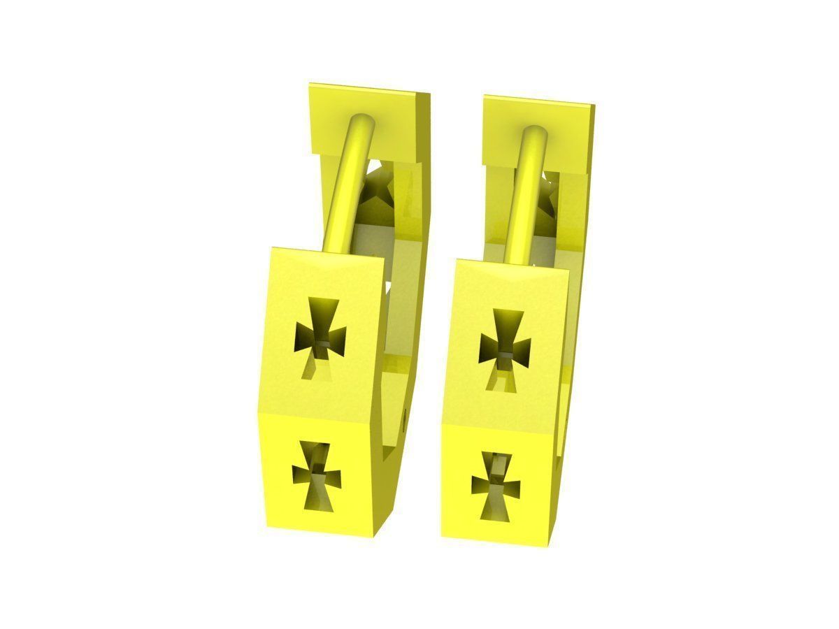 587 cross texturer earrings 3D print model_1