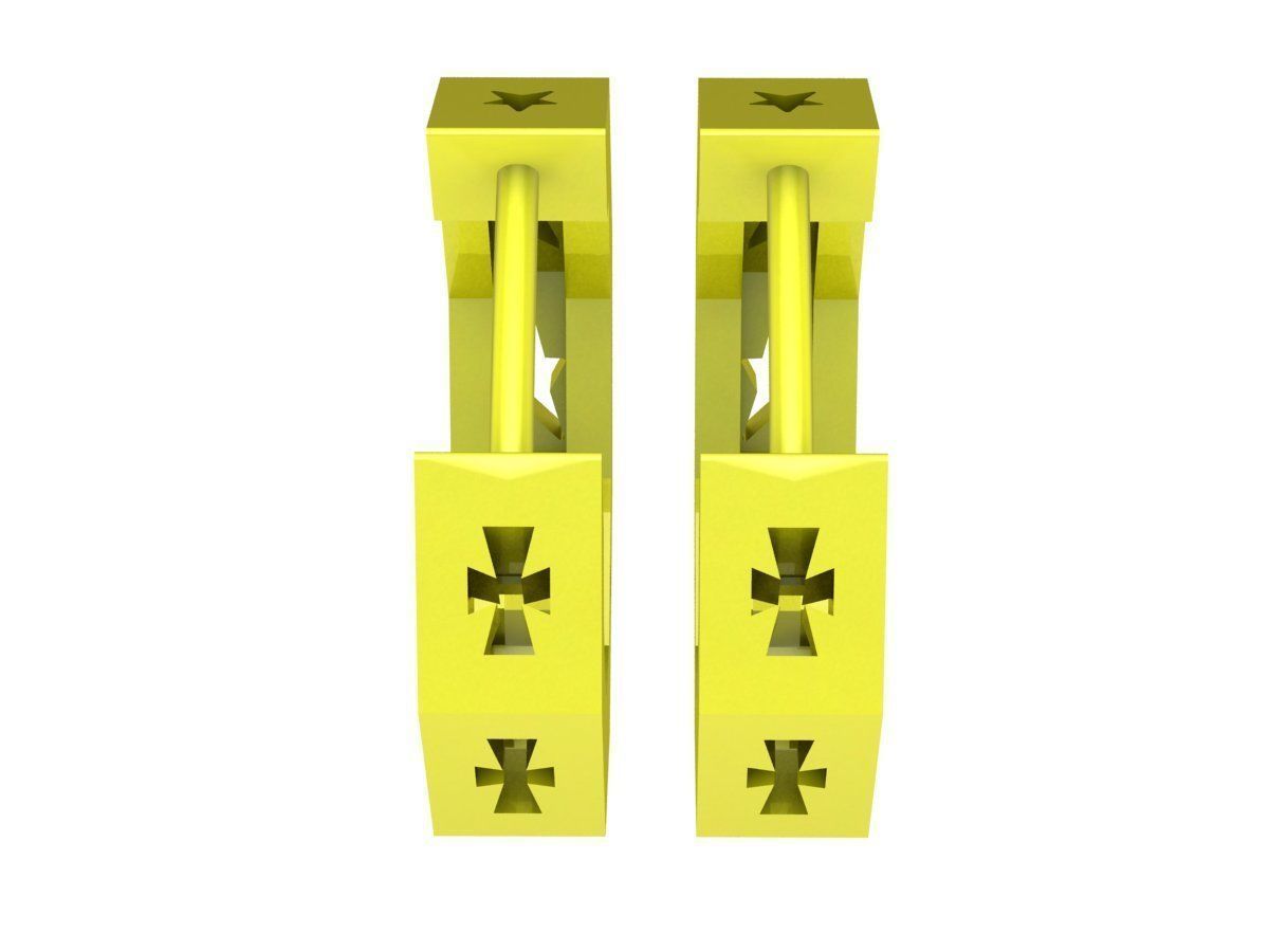 587 cross texturer earrings 3D print model_4