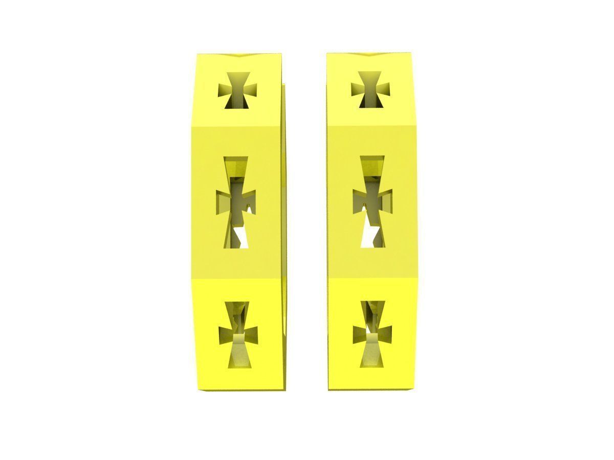 587 cross texturer earrings 3D print model_2