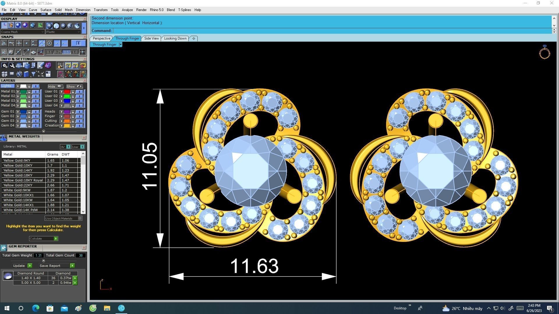 5877 diamond earrings 3D print model_6