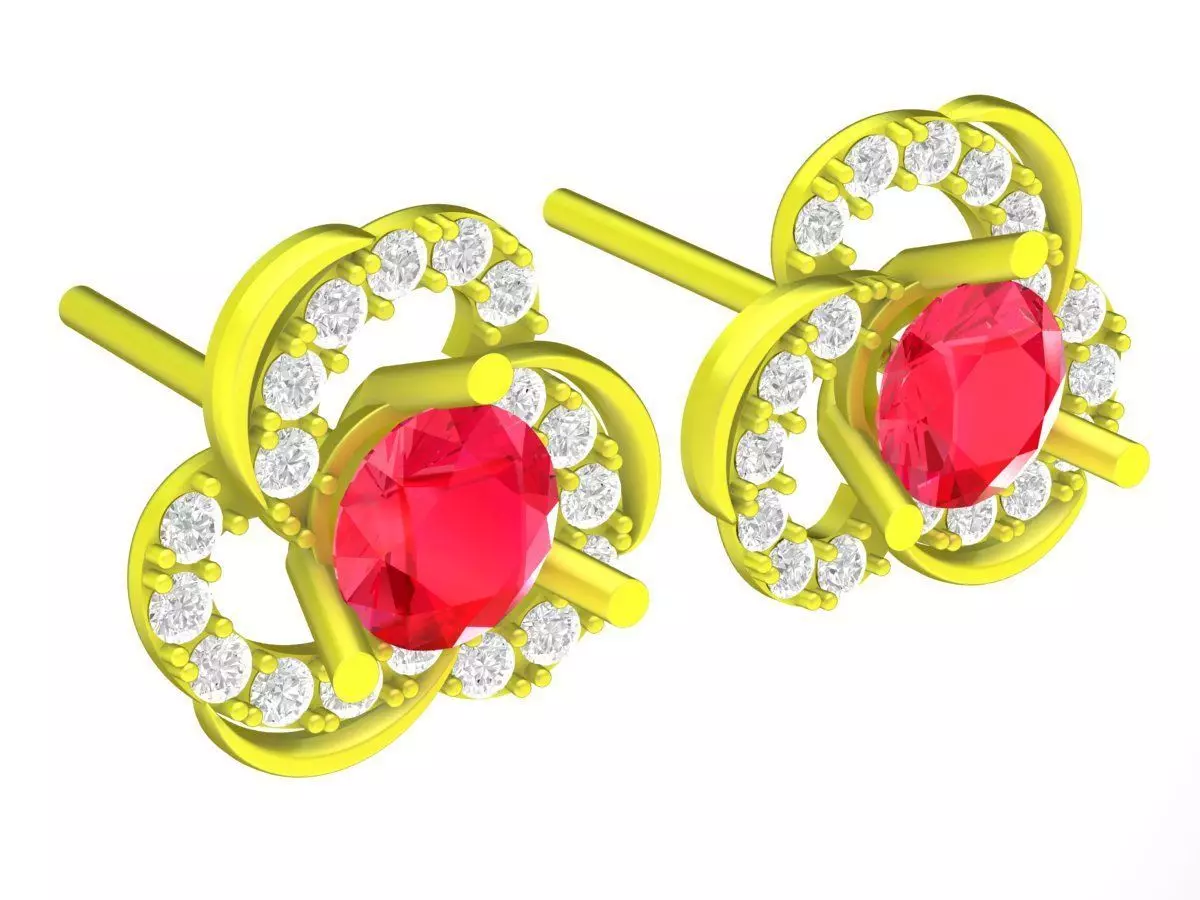 5877 diamond earrings 3D print model_0