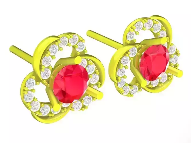 5877 diamond earrings 3D print model