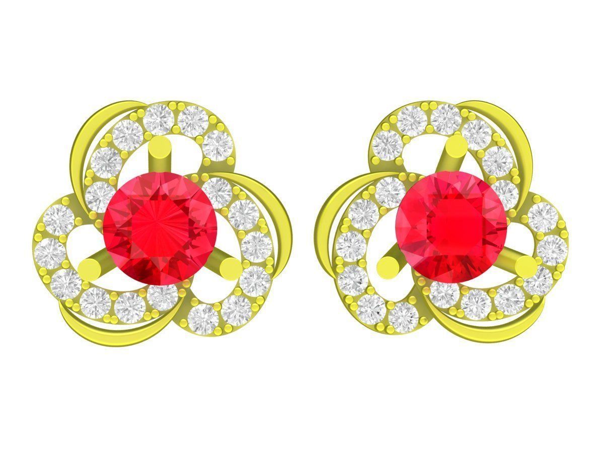 5877 diamond earrings 3D print model_2