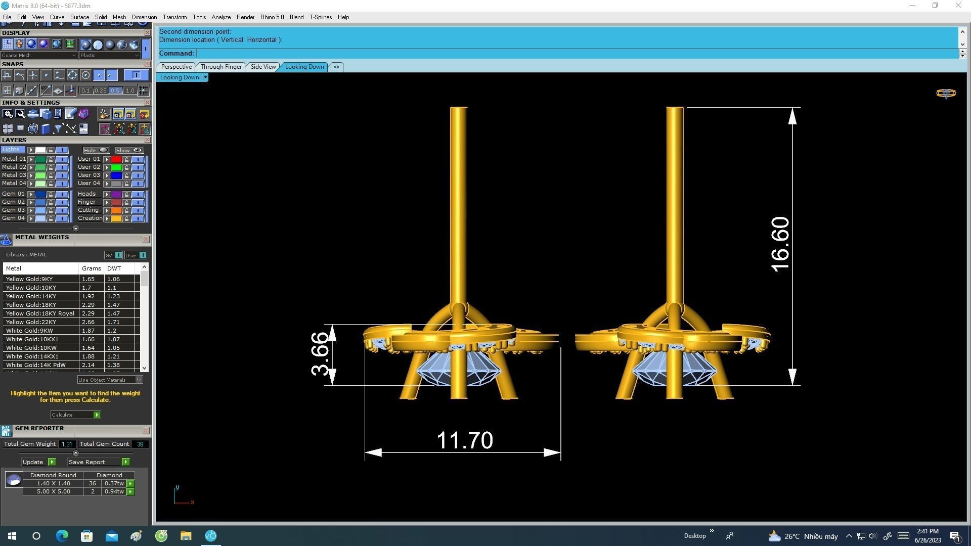 5877 diamond earrings 3D print model_5