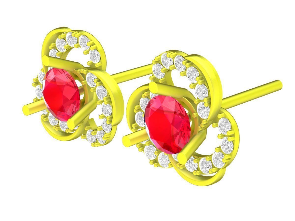 5877 diamond earrings 3D print model_1