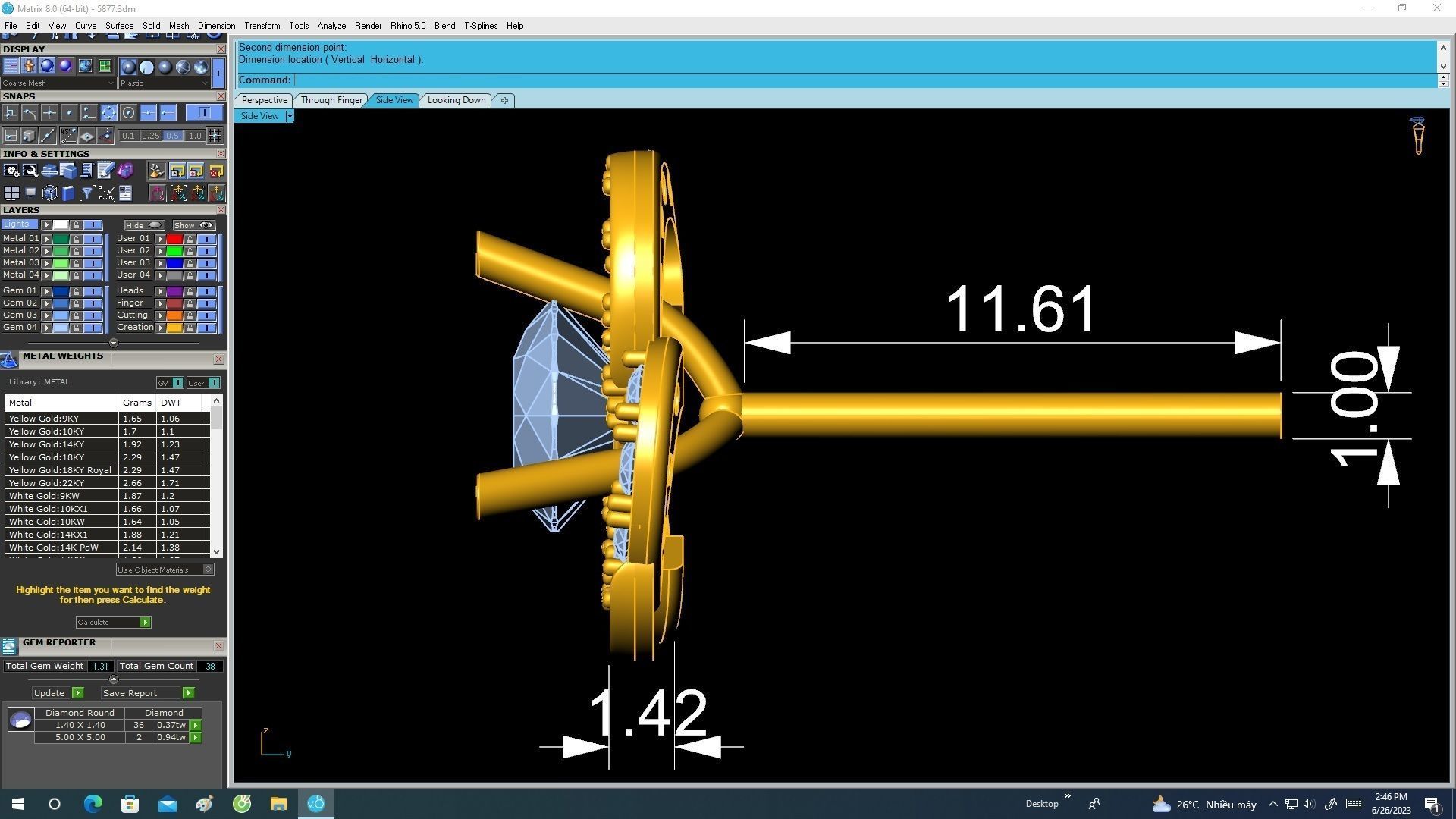 5877 diamond earrings 3D print model_7