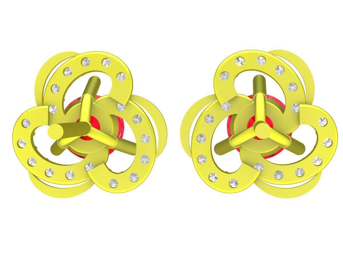 5877 diamond earrings 3D print model_4