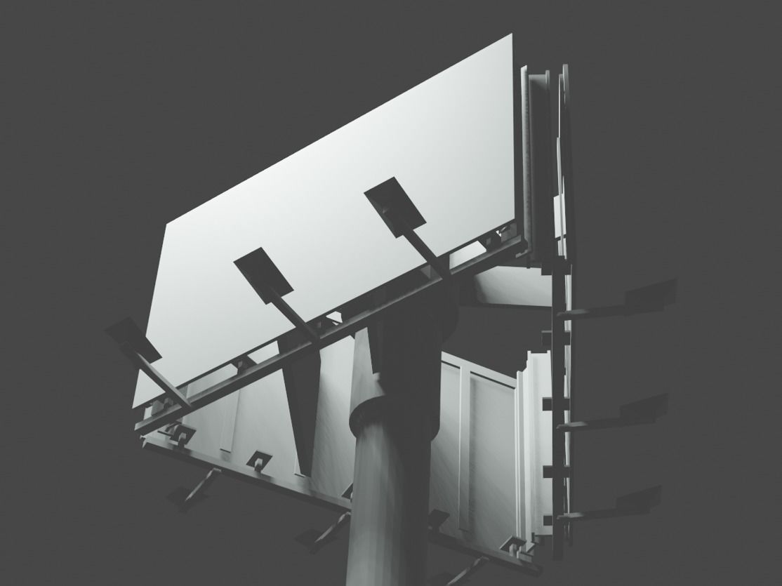 Billboard tree side low-poly 3d model  Low-poly 3D model_4