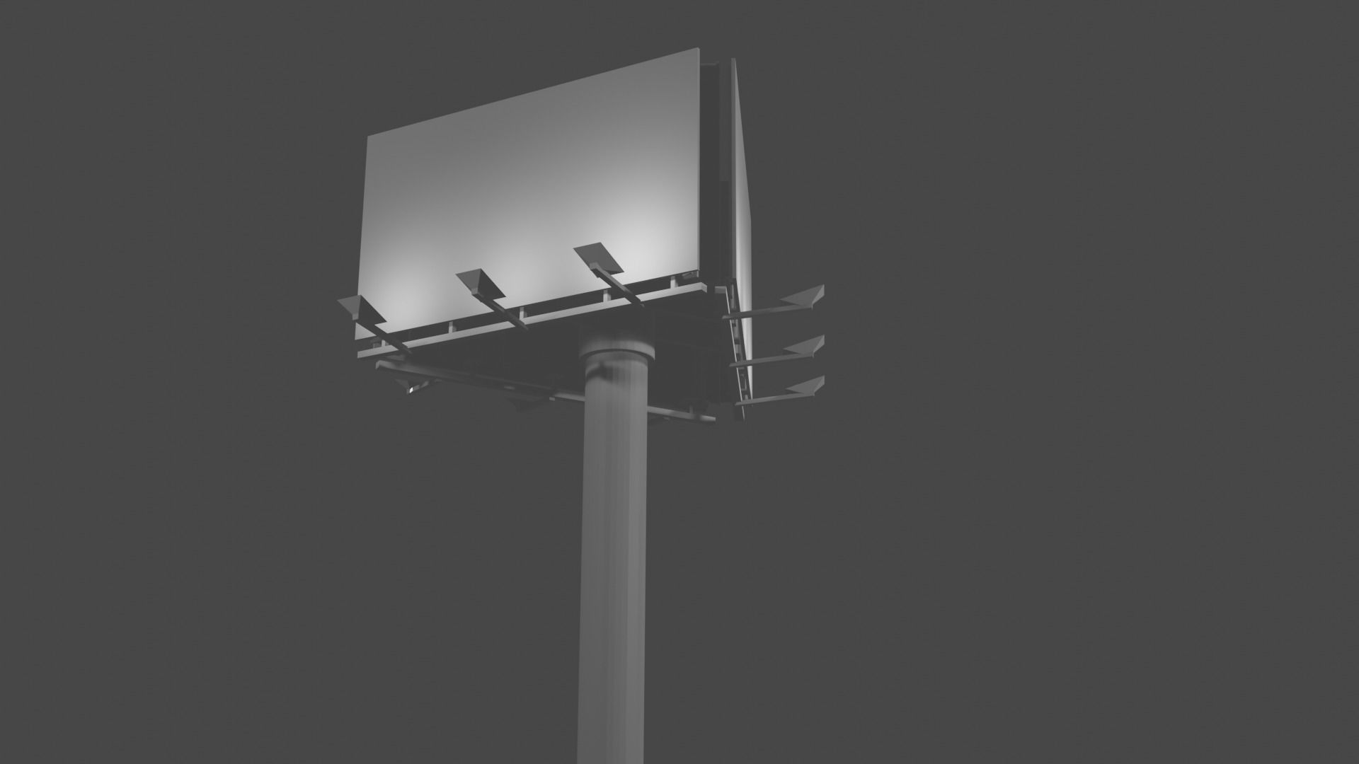 Billboard tree side low-poly 3d model  Low-poly 3D model_1