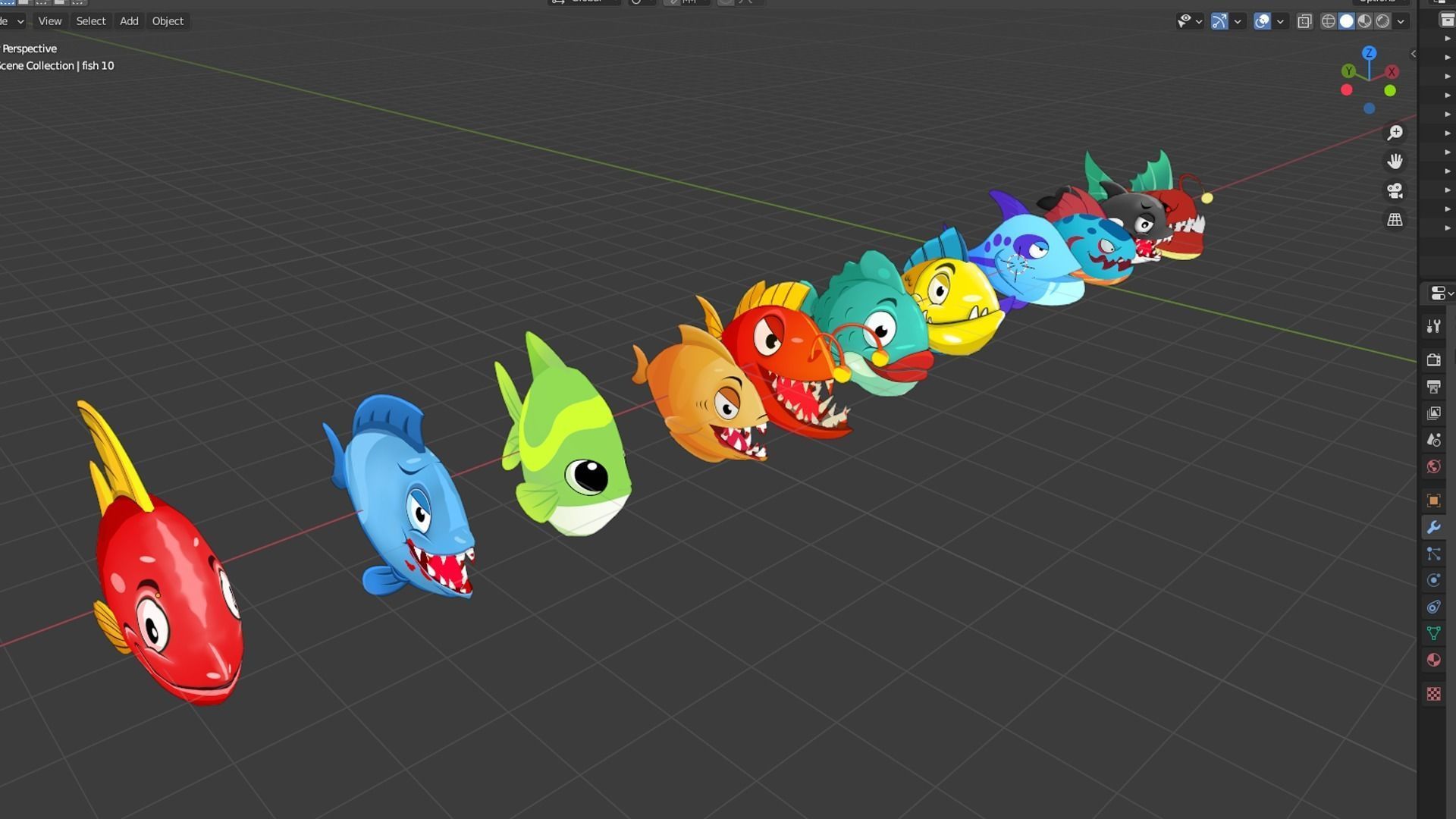 ocean world - fish series Low-poly 3D model_2