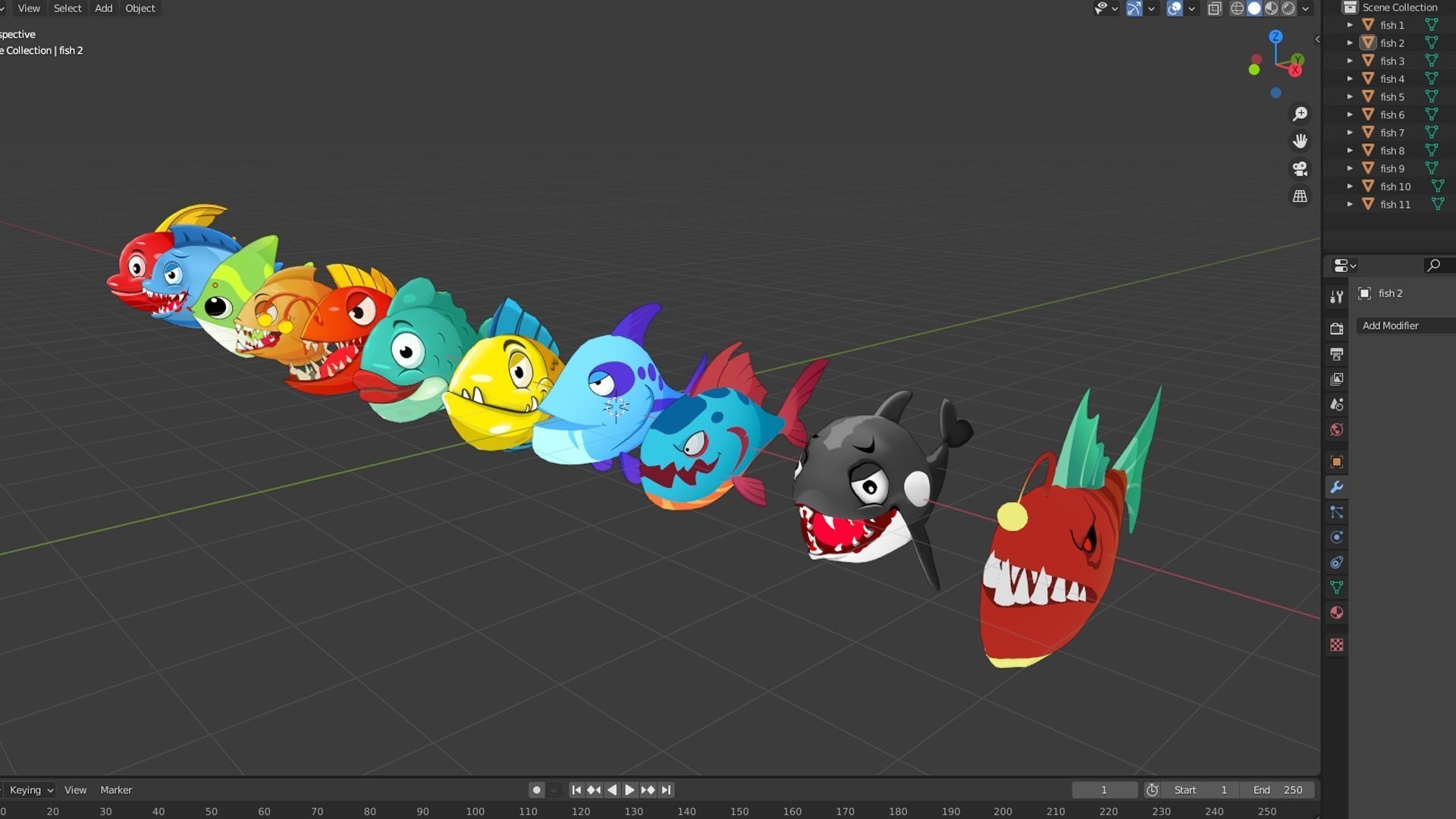 ocean world - fish series Low-poly 3D model_1