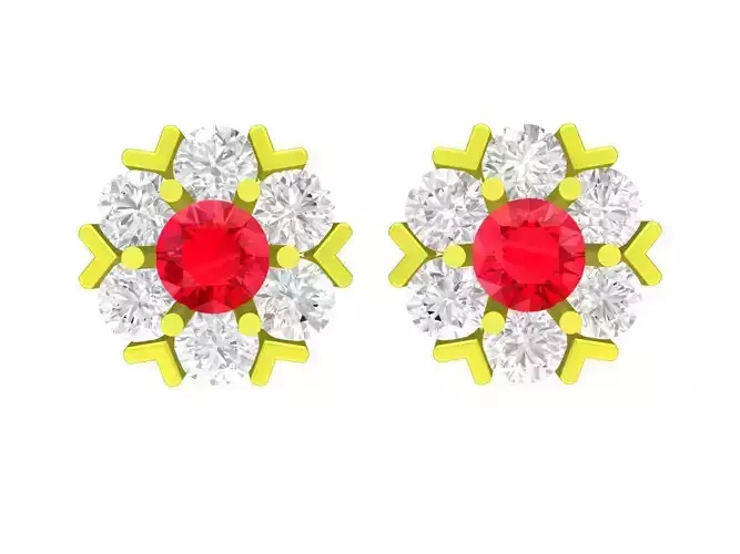 5878 Snowflakes diamond earrings