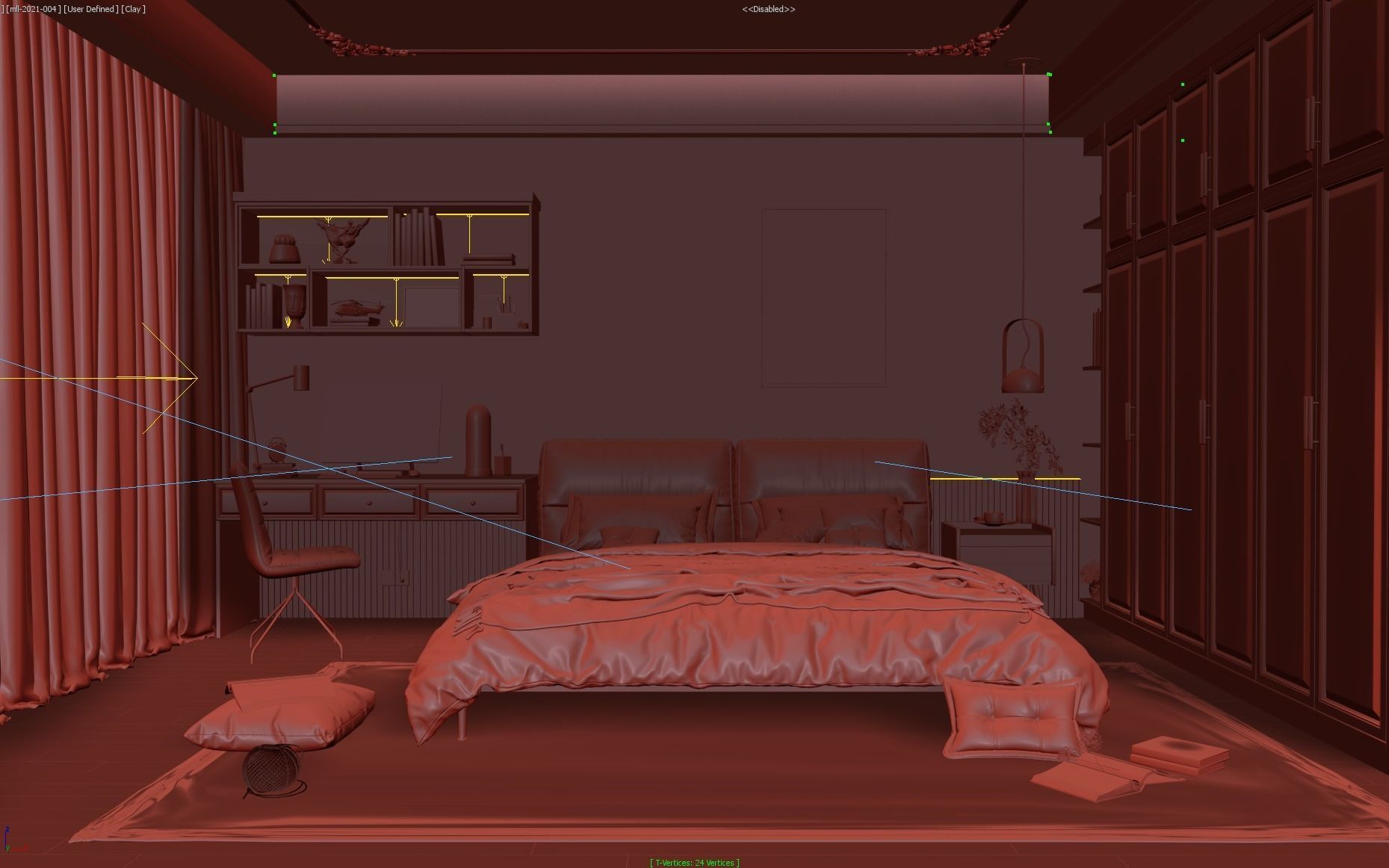 Cozy Bedroom Interior Scene  3D model_4
