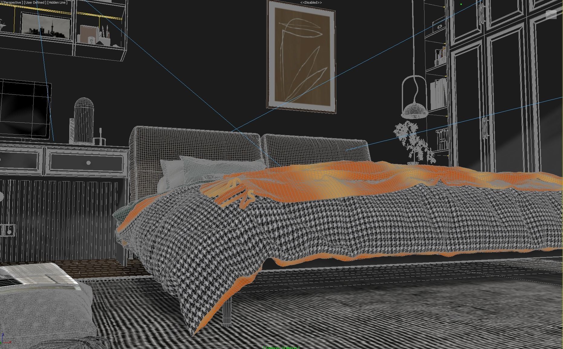 Cozy Bedroom Interior Scene  3D model_7