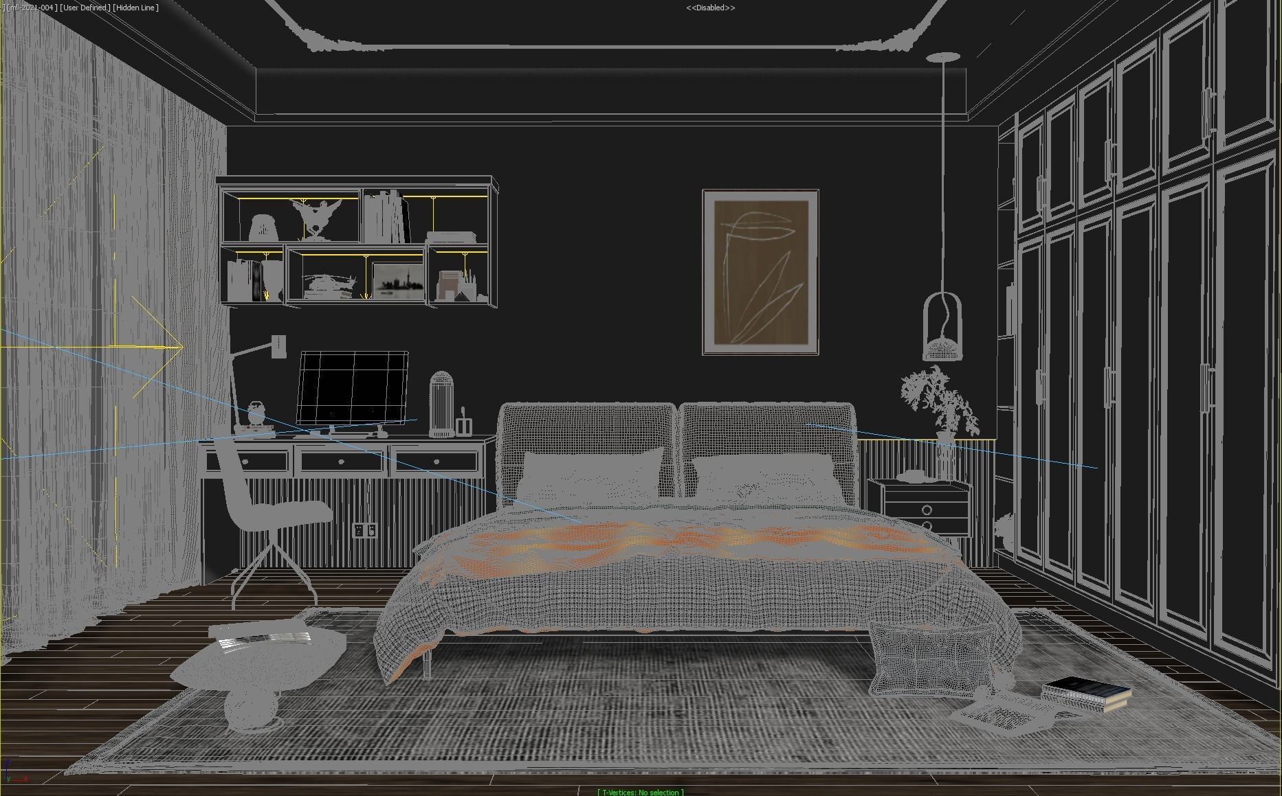 Cozy Bedroom Interior Scene  3D model_5
