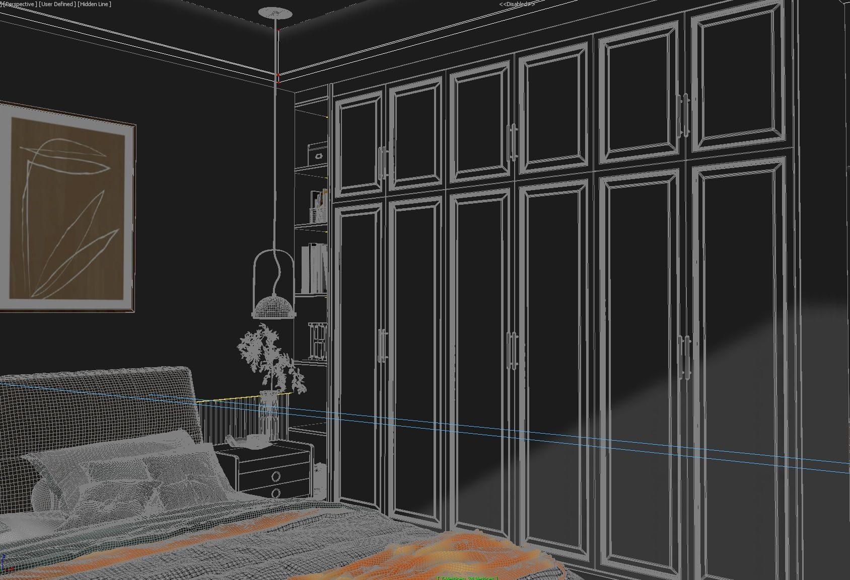 Cozy Bedroom Interior Scene  3D model_11