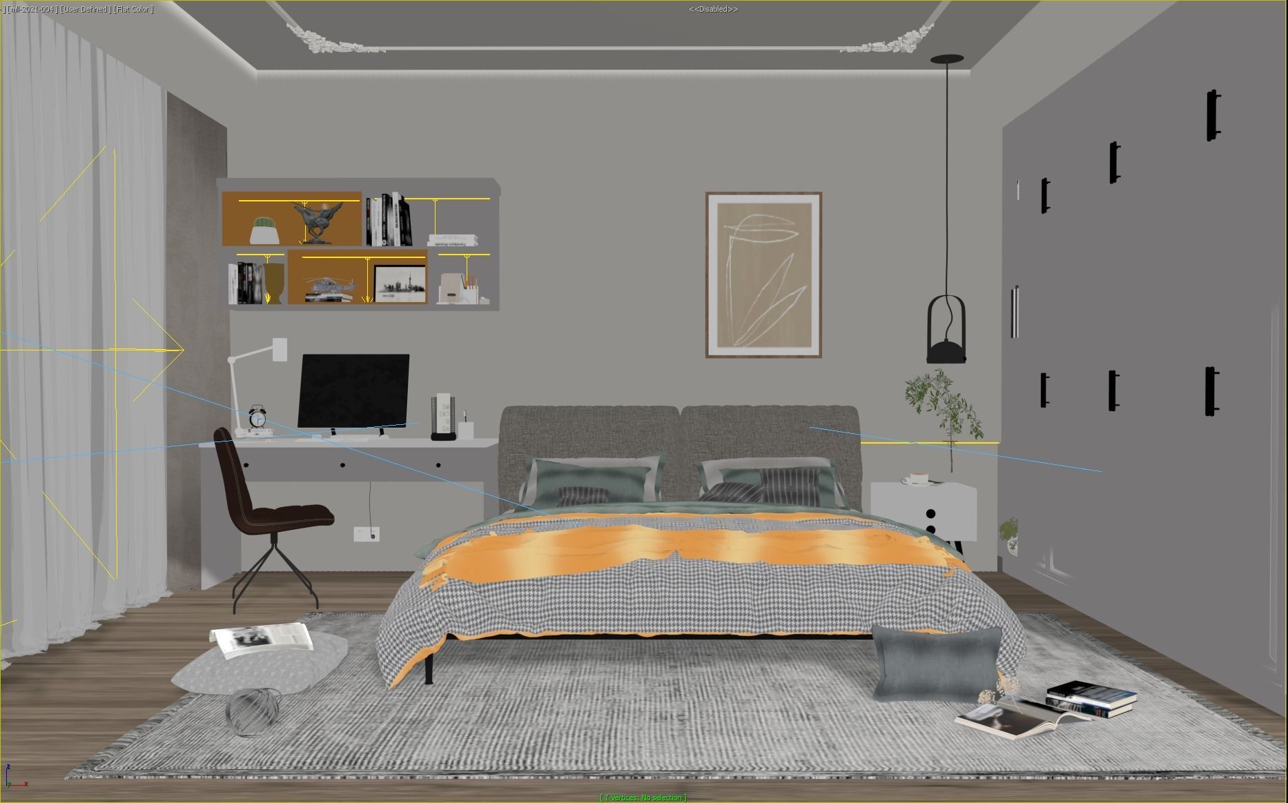 Cozy Bedroom Interior Scene  3D model_3