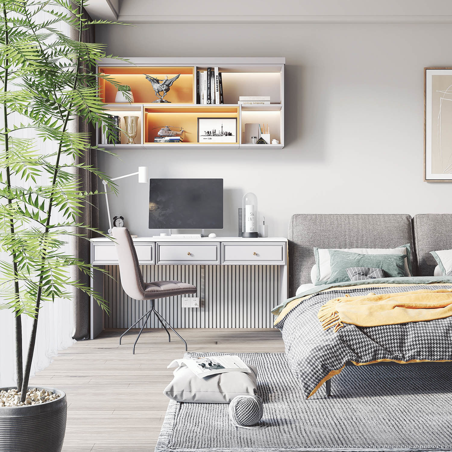 Cozy Bedroom Interior Scene  3D model_2
