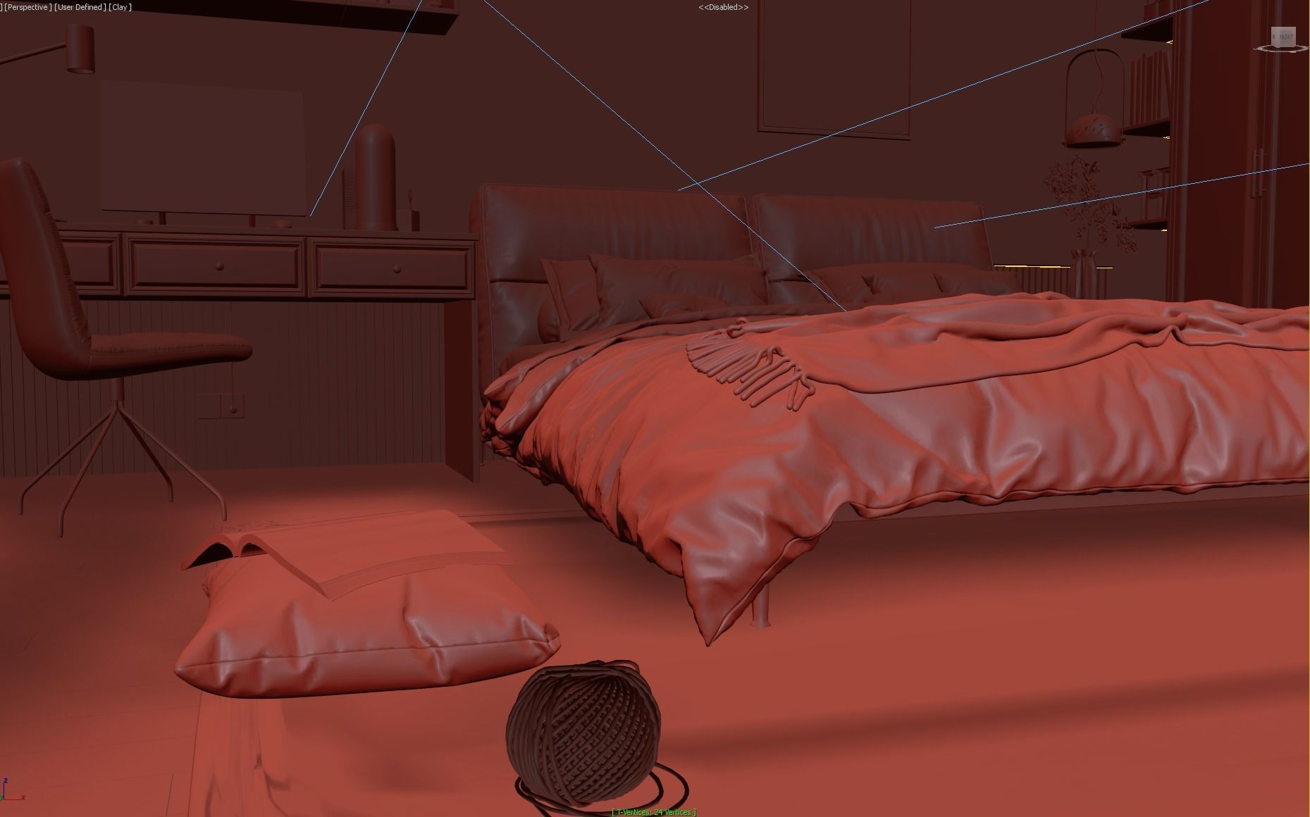 Cozy Bedroom Interior Scene  3D model_15