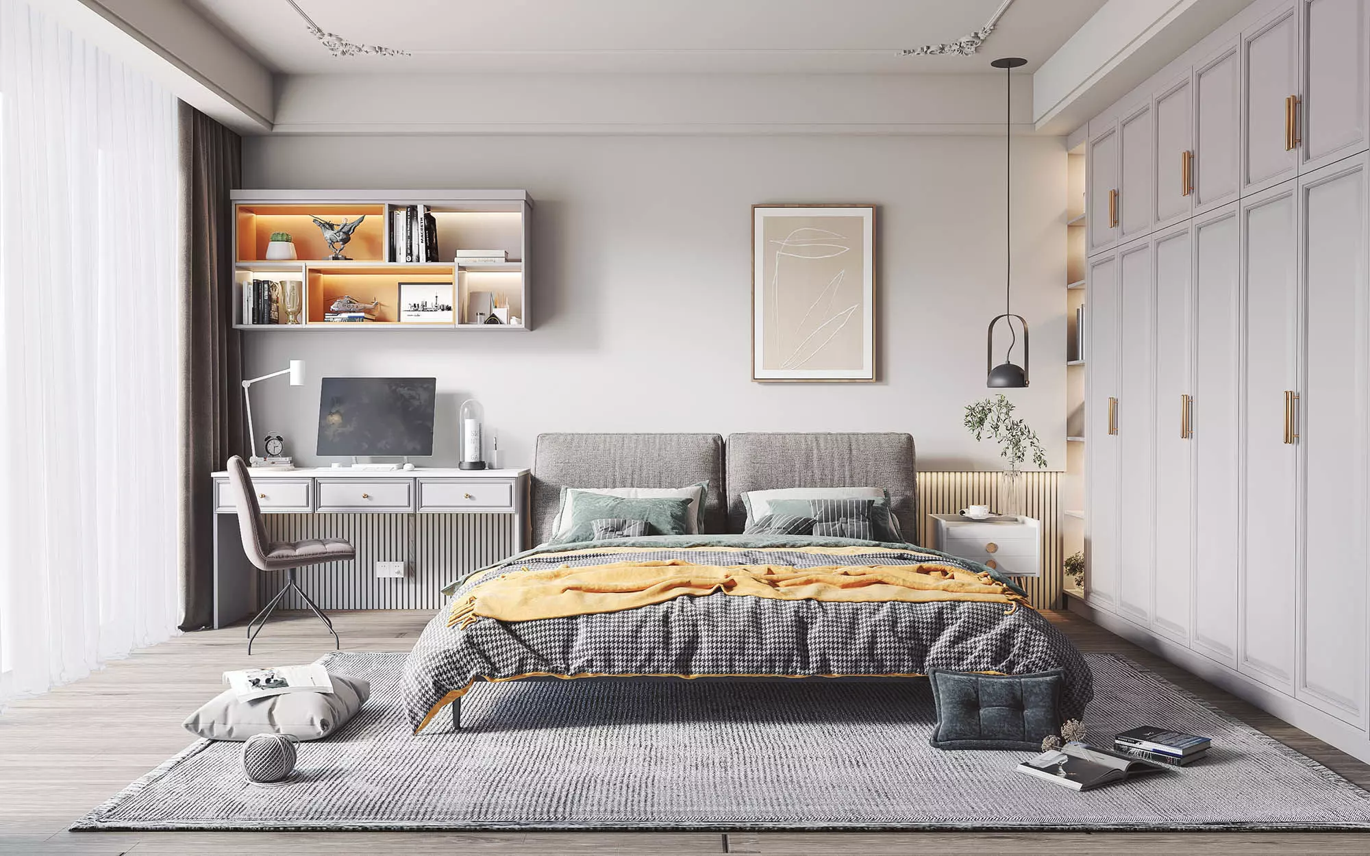 Cozy Bedroom Interior Scene  3D model_0