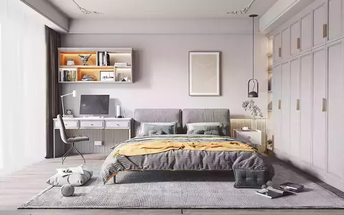 Cozy Bedroom Interior Scene  3D model