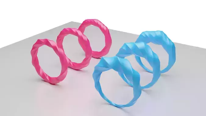 Twisted Pattern Six Rings Jewelry