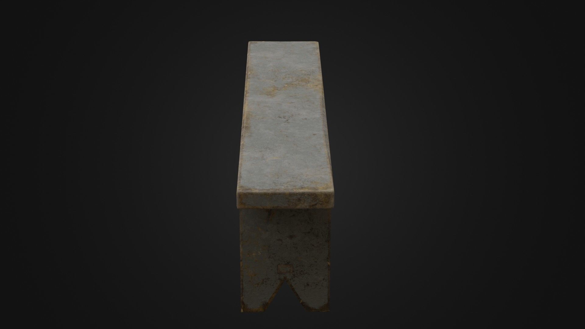 Old Dirty Worn Wooden Bench 10 Low-poly 3D model_14