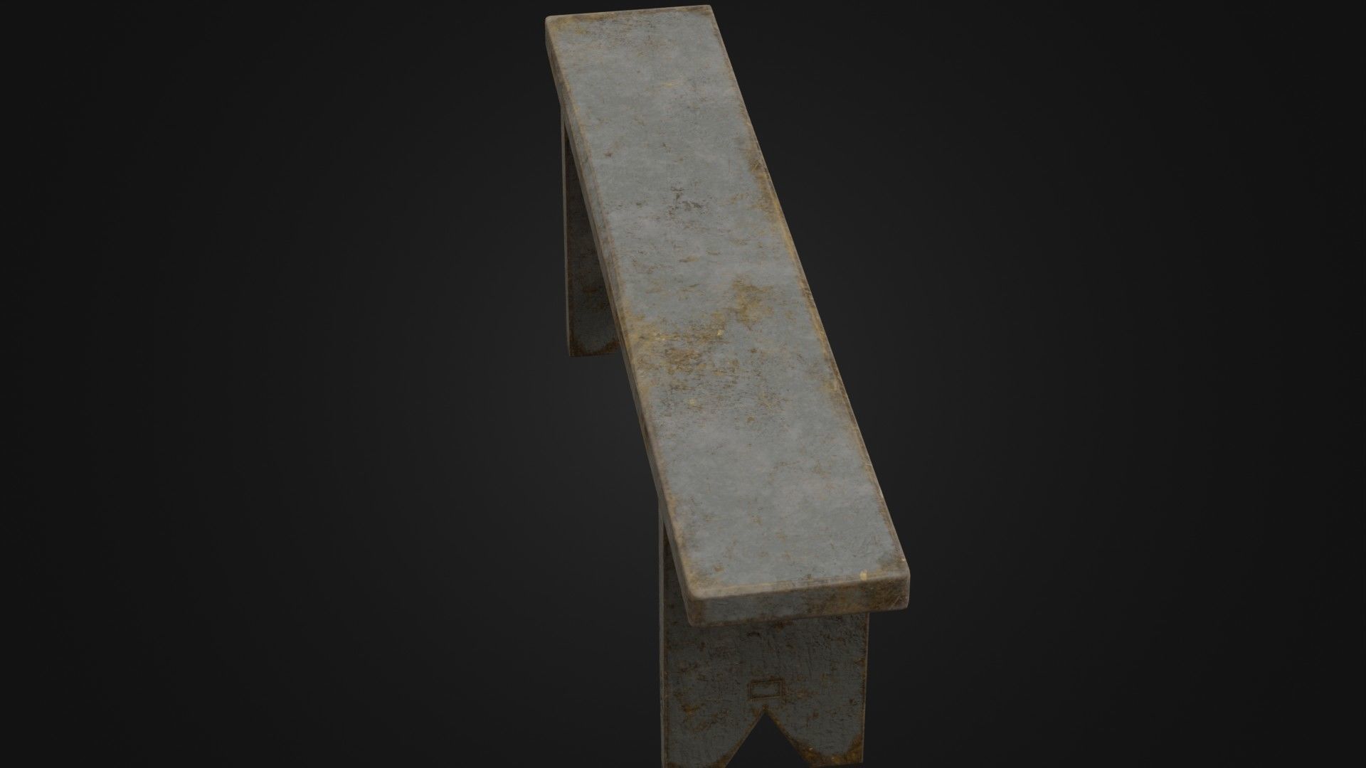 Old Dirty Worn Wooden Bench 10 Low-poly 3D model_36
