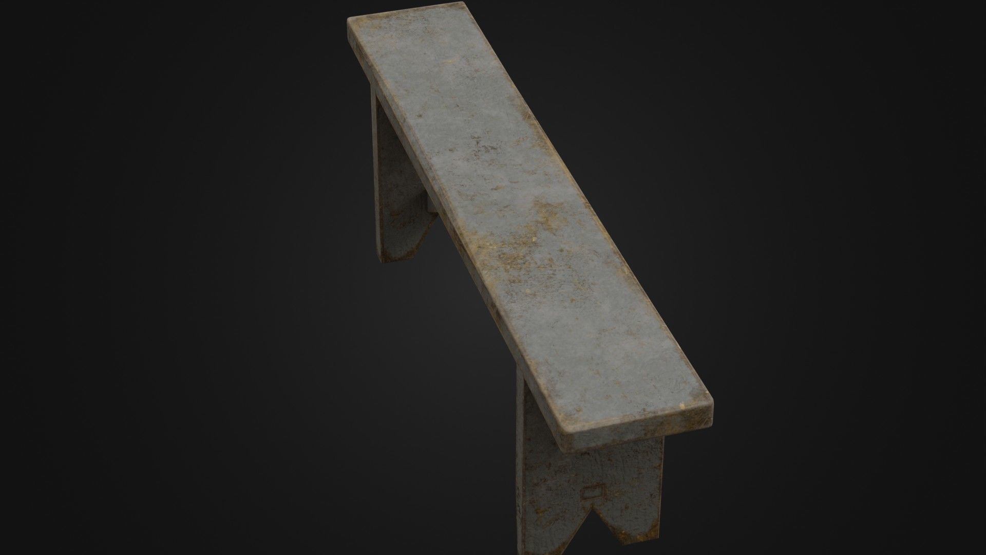 Old Dirty Worn Wooden Bench 10 Low-poly 3D model_37