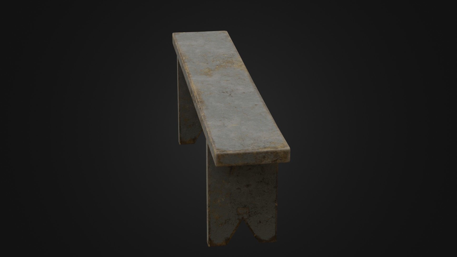 Old Dirty Worn Wooden Bench 10 Low-poly 3D model_15