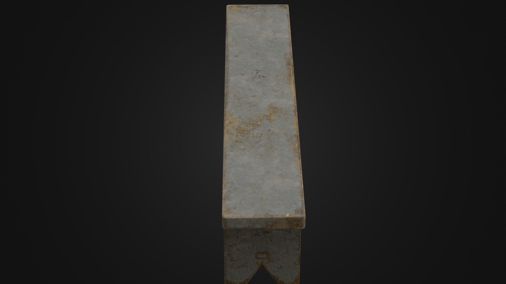 Old Dirty Worn Wooden Bench 10 Low-poly 3D model_35