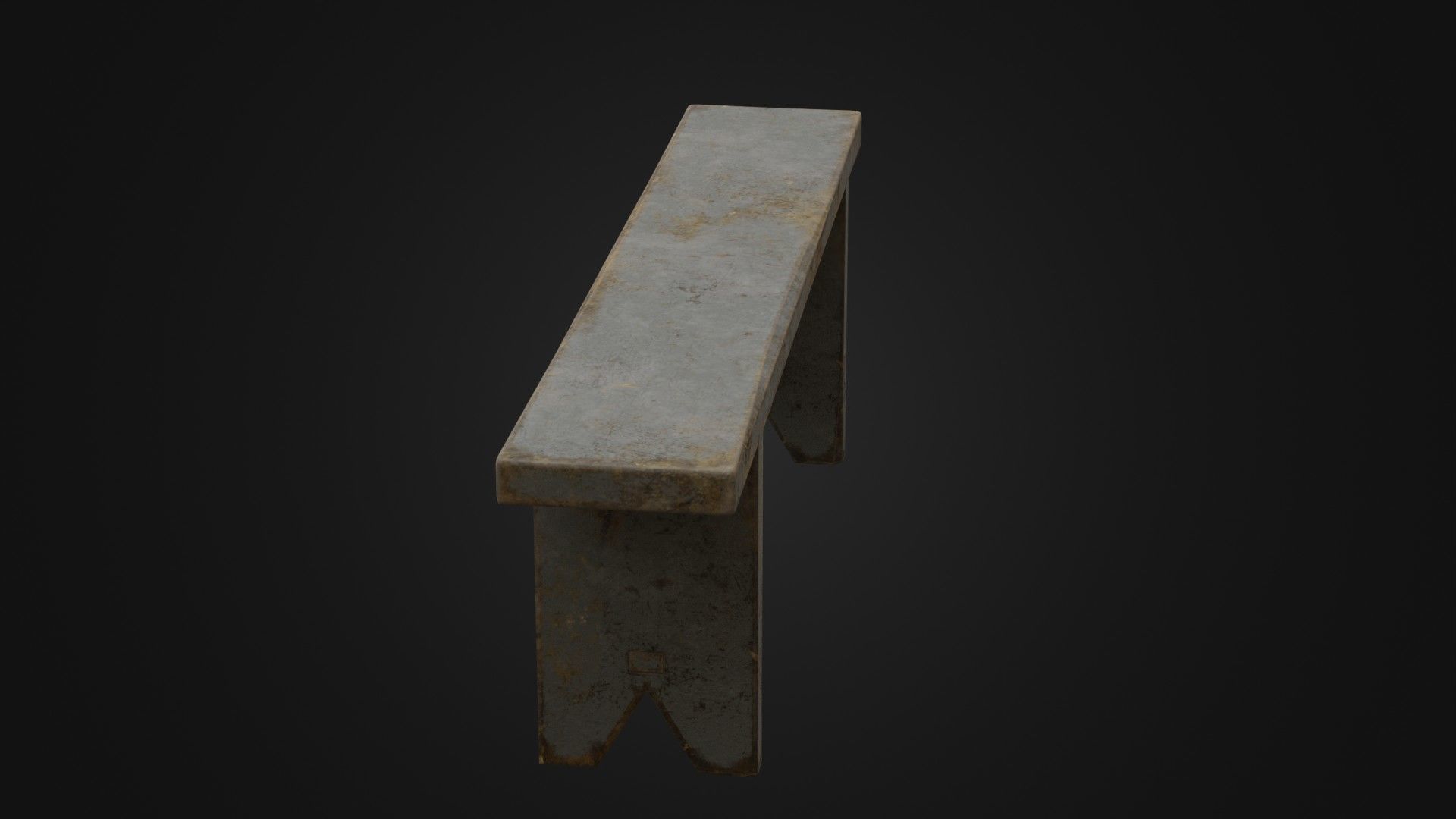 Old Dirty Worn Wooden Bench 10 Low-poly 3D model_13