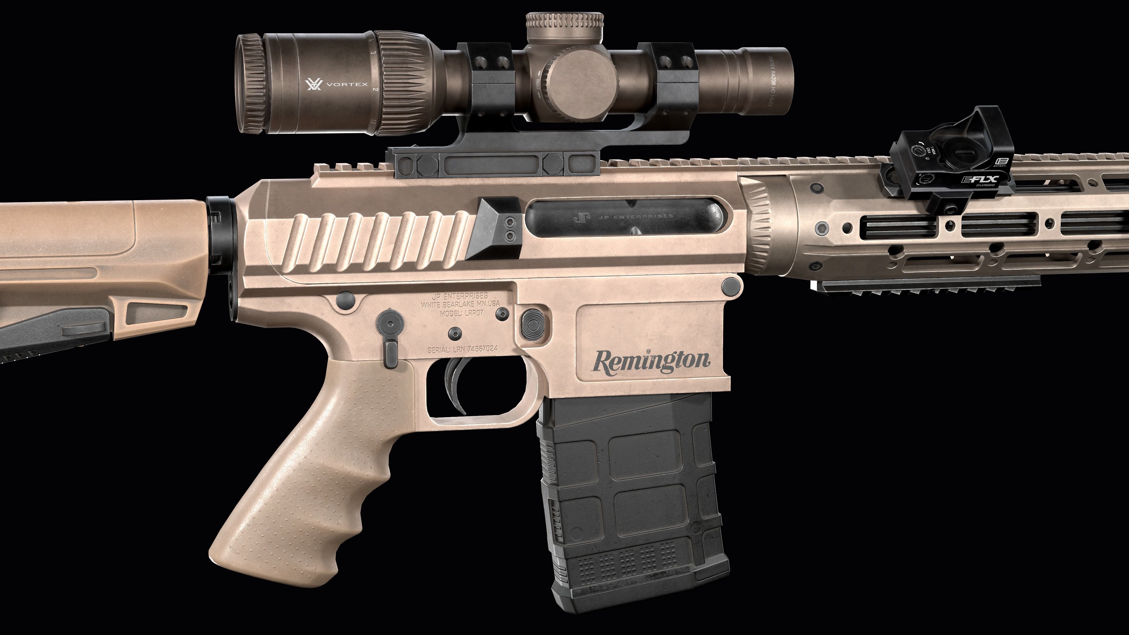 Tactical modular sniper rifle Remington R11 RSASS Low-poly 3D model_11