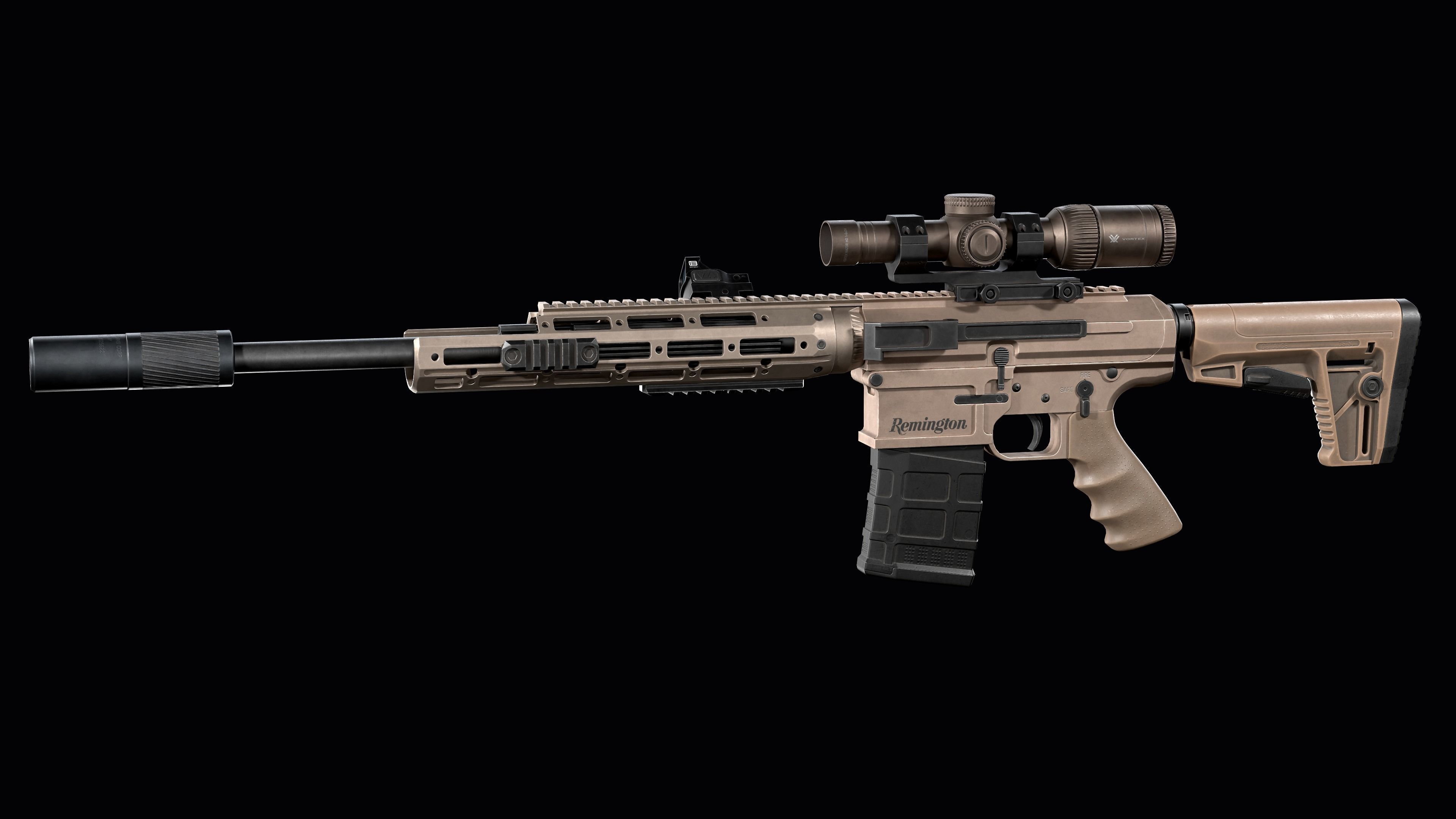 Tactical modular sniper rifle Remington R11 RSASS Low-poly 3D model_5