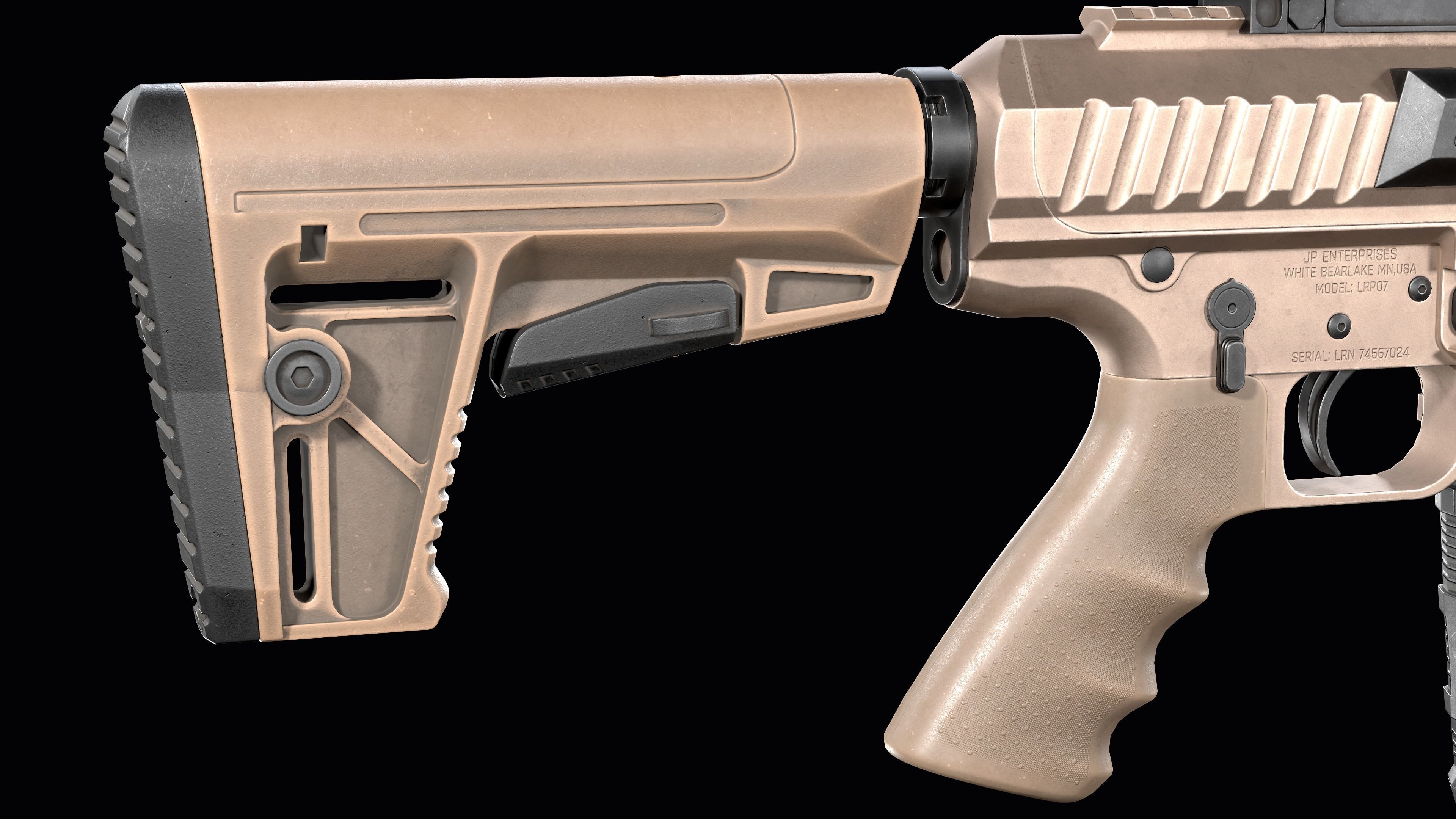 Tactical modular sniper rifle Remington R11 RSASS Low-poly 3D model_16