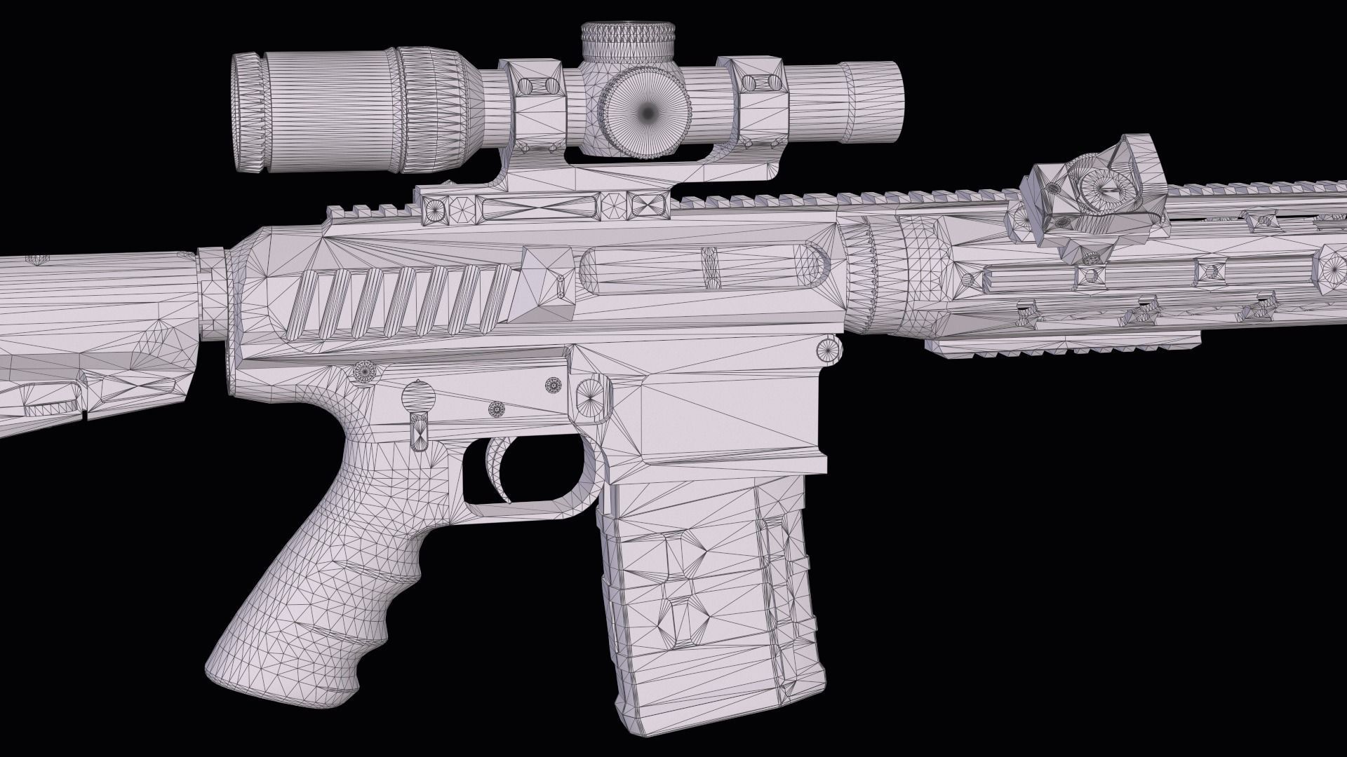 Tactical modular sniper rifle Remington R11 RSASS Low-poly 3D model_38